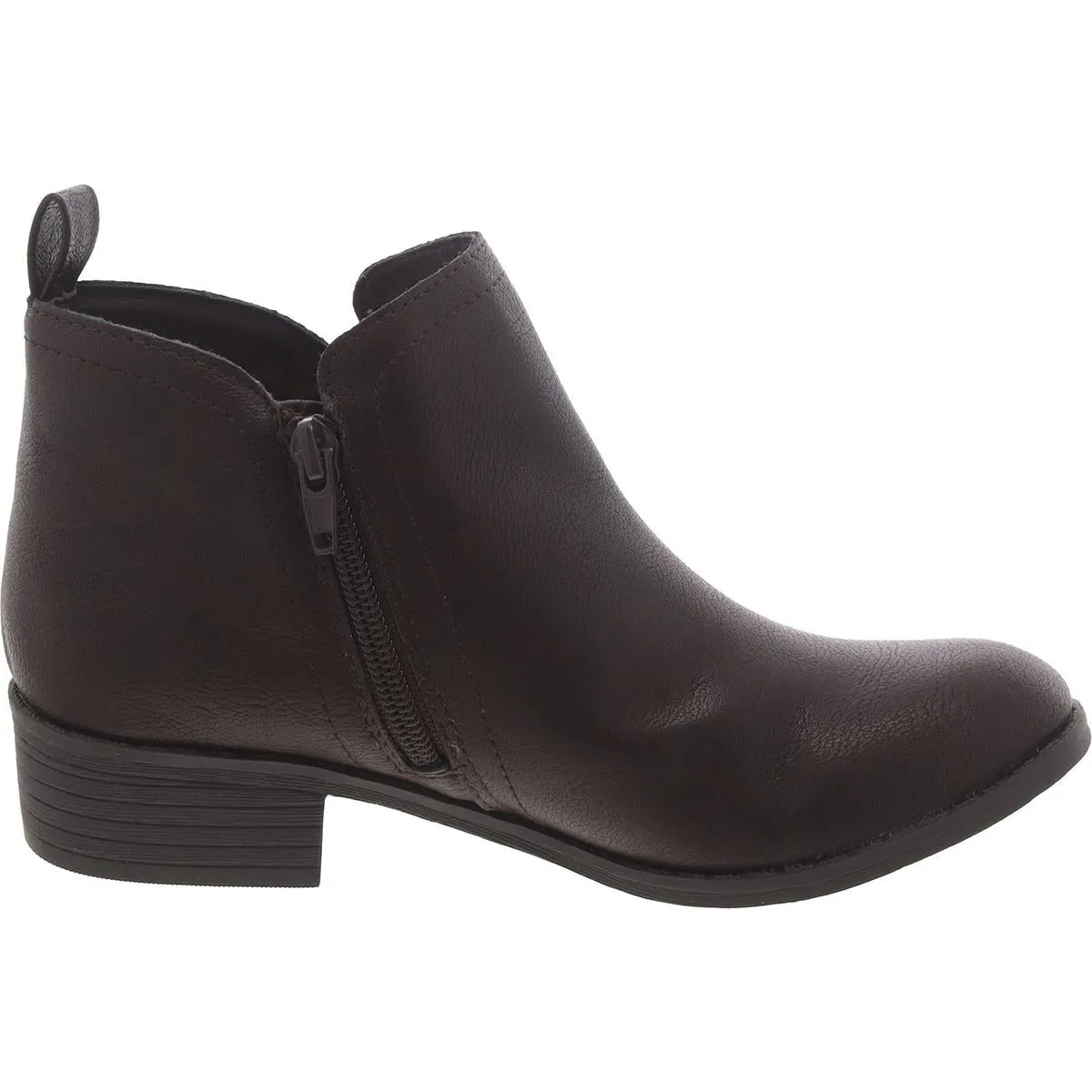 Cadee Womens Faux Leather Round Toe Booties