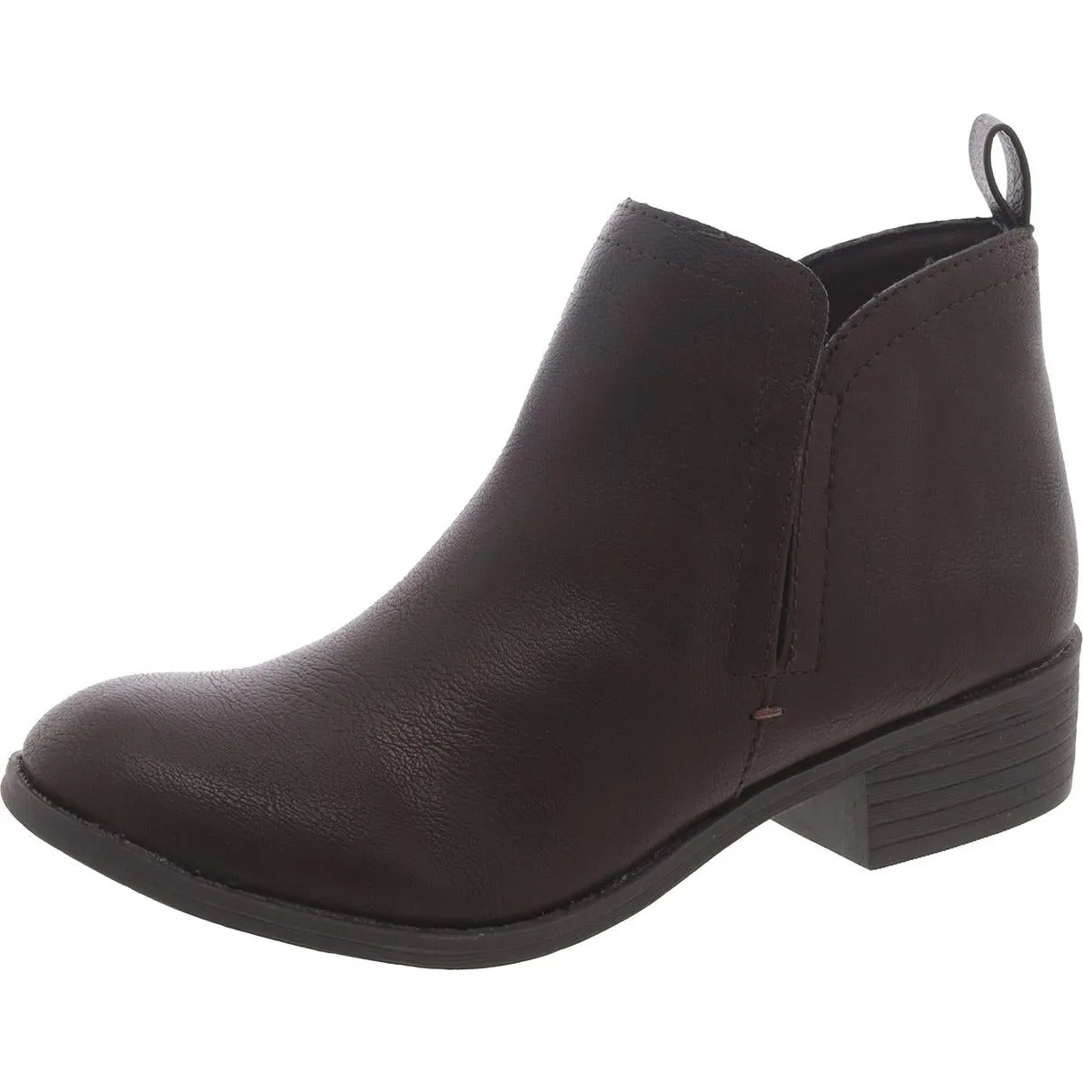 Cadee Womens Faux Leather Round Toe Booties