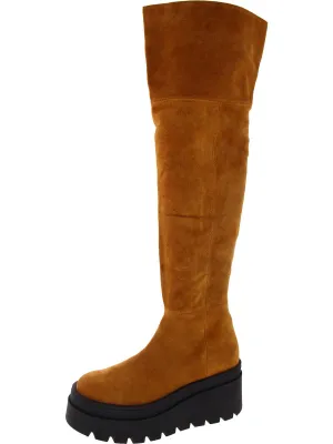 Calling Womens Suede Chunky Over-The-Knee Boots