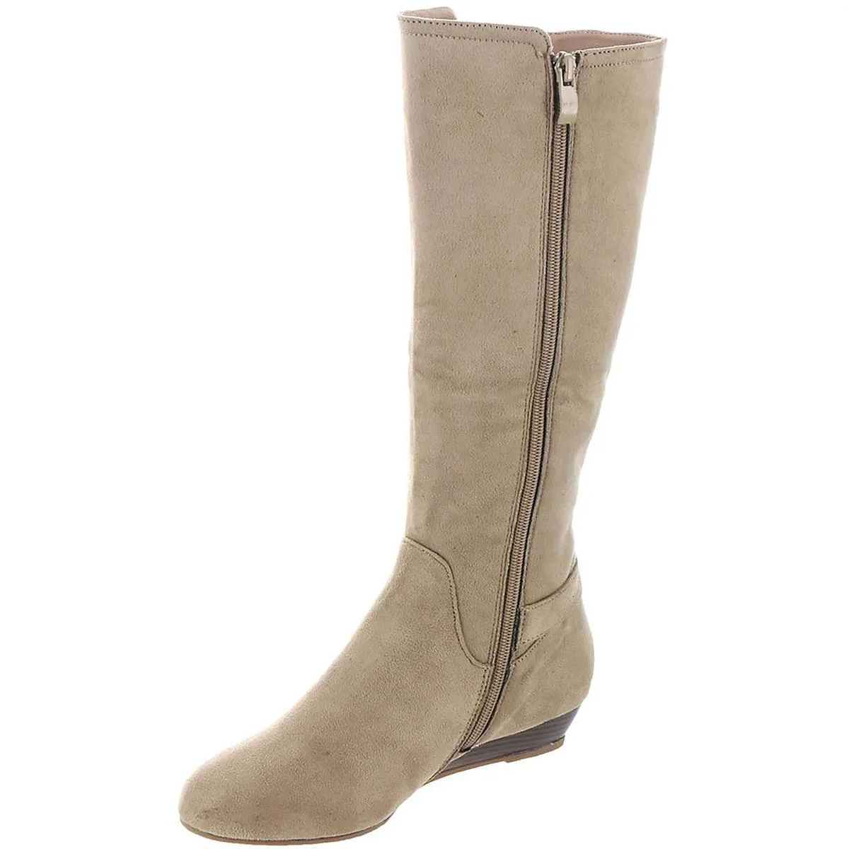 Cara Womens Faux Suede Pull On Knee-High Boots