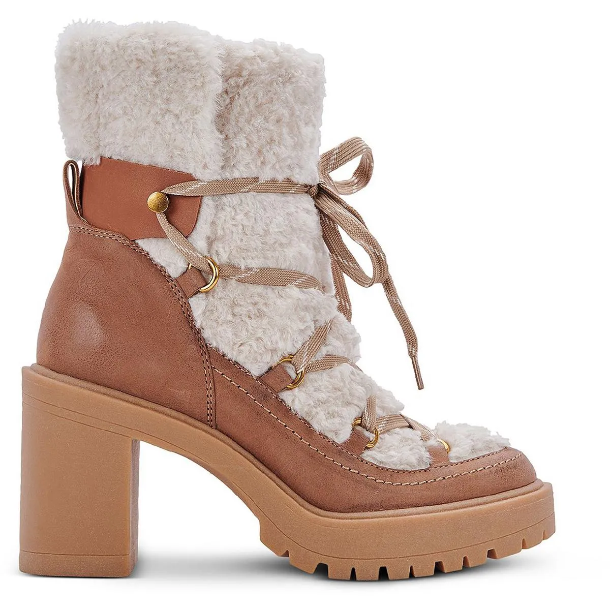 Celtic Womens Faux Fur WInter Block Heels