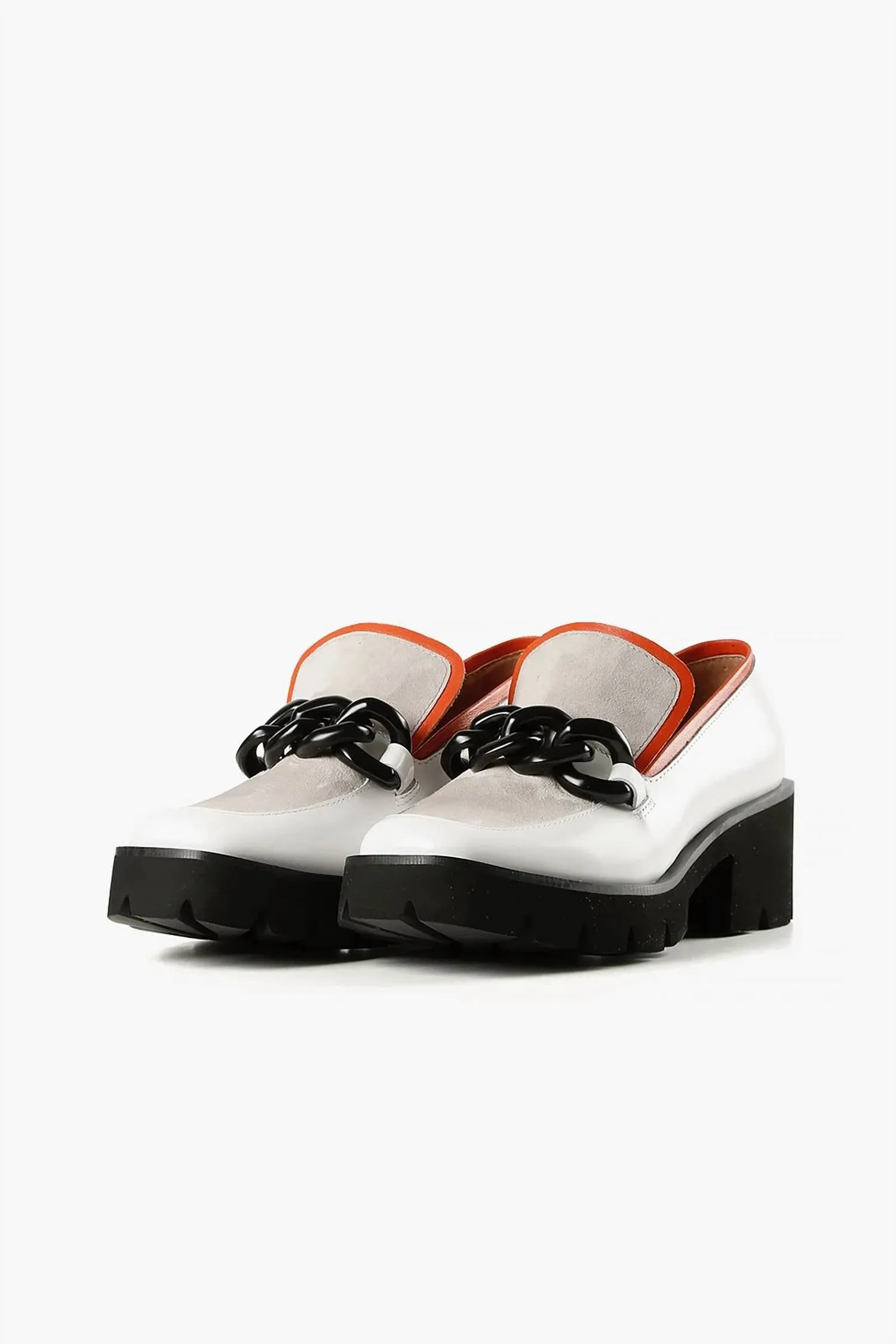 Chunk Links Lady Lugg Loafer In Grey White