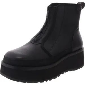 City Function Womens Zipper Leather Booties