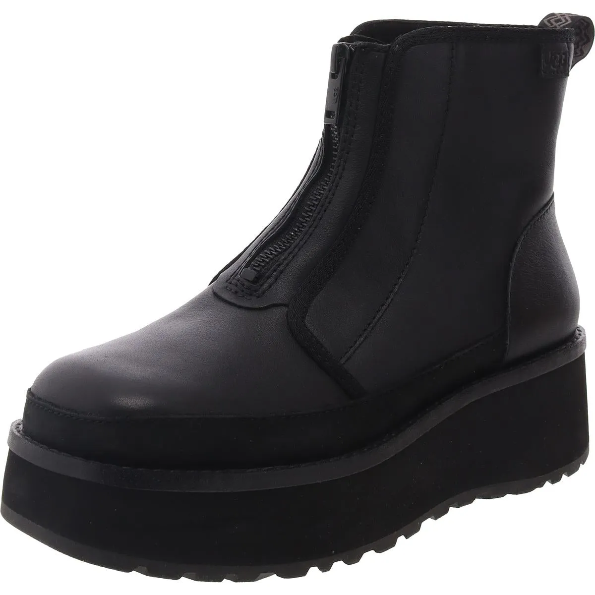 City Function Womens Zipper Leather Booties