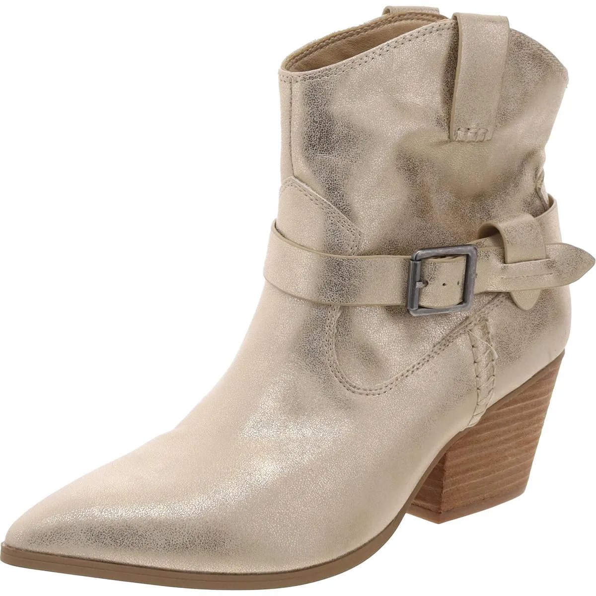 CLEMENT Womens Buckle Manmade Cowboy, Western Boots