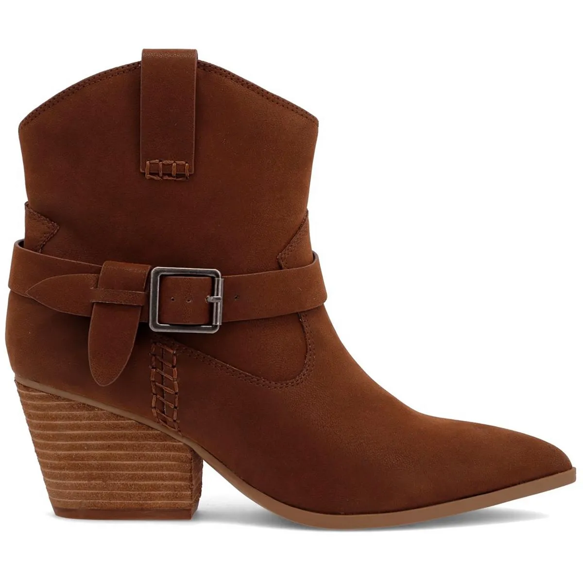 CLEMENT Womens Buckle Manmade Cowboy, Western Boots