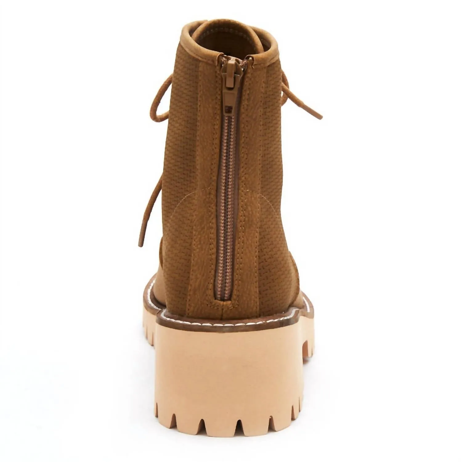Coconuts Miss Me Combat Boots In Tan