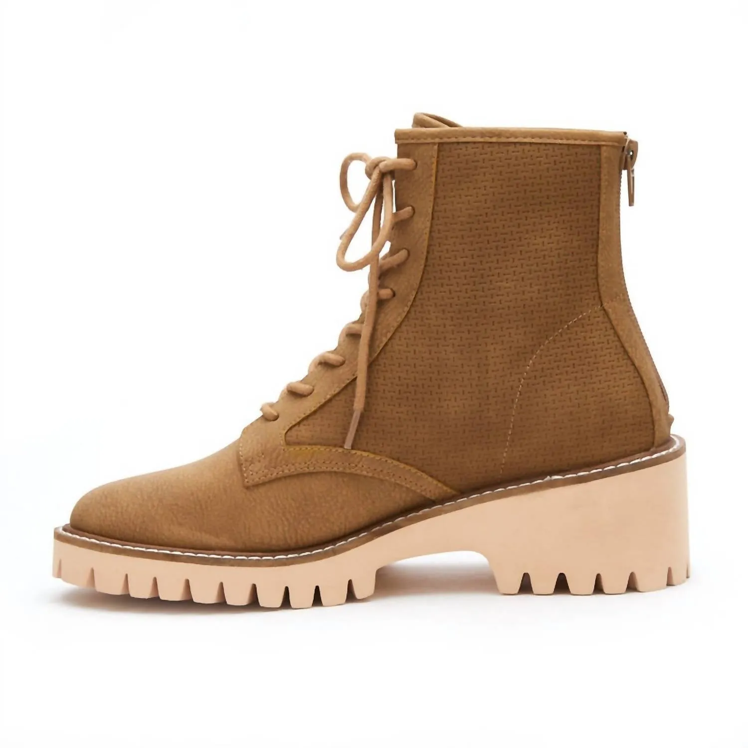 Coconuts Miss Me Combat Boots In Tan