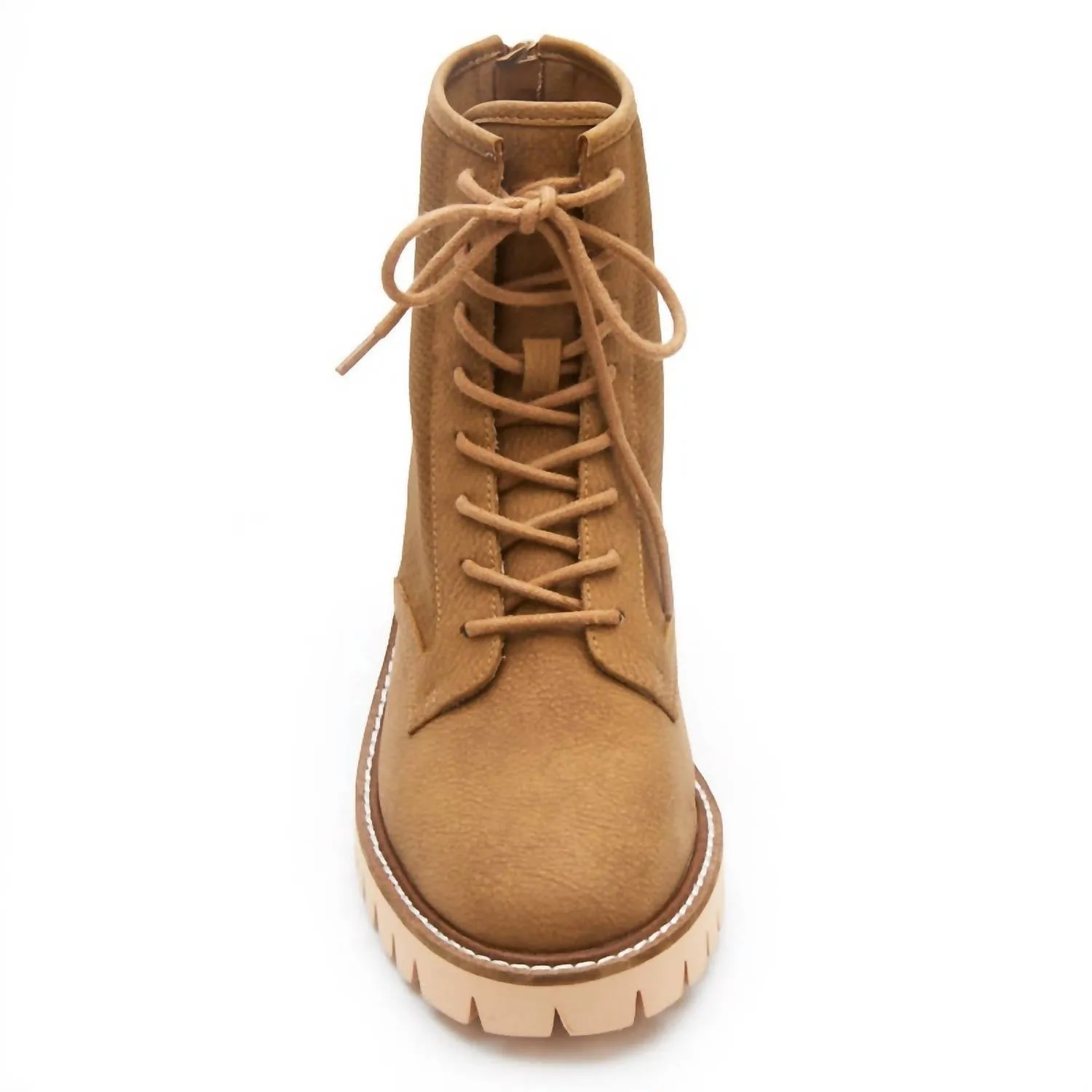 Coconuts Miss Me Combat Boots In Tan
