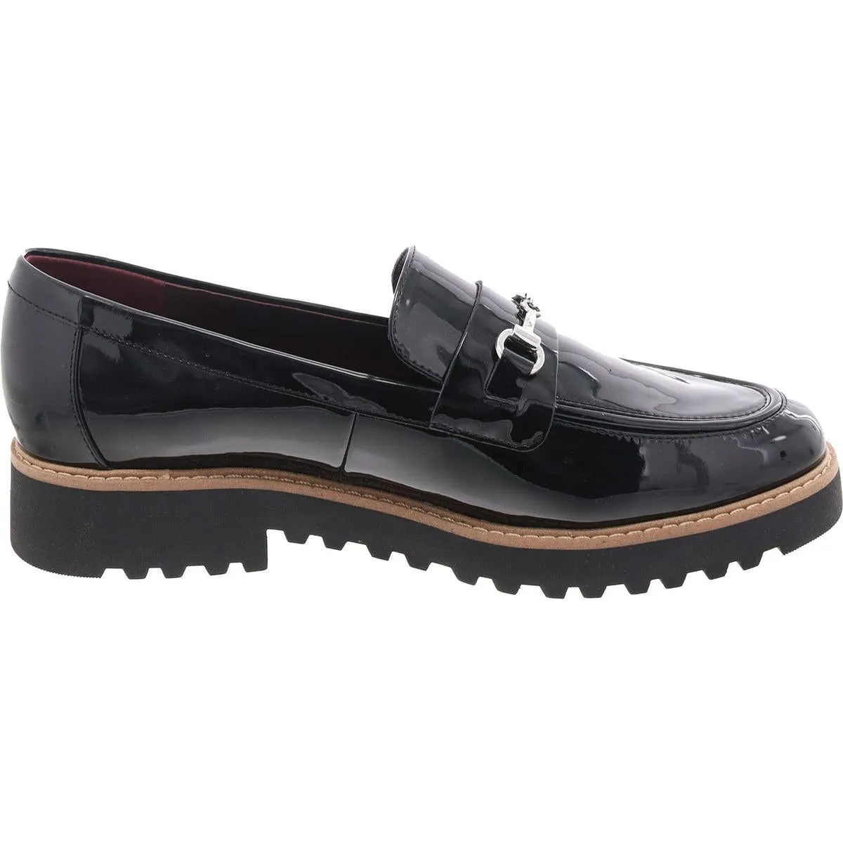 Colette Womens Embellished Faux Leather Loafers