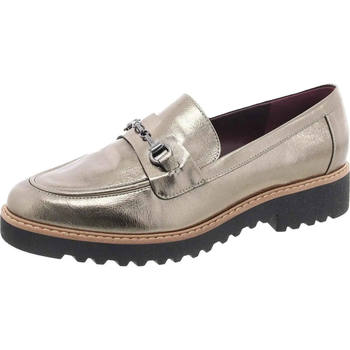 Colette Womens Embellished Faux Leather Loafers
