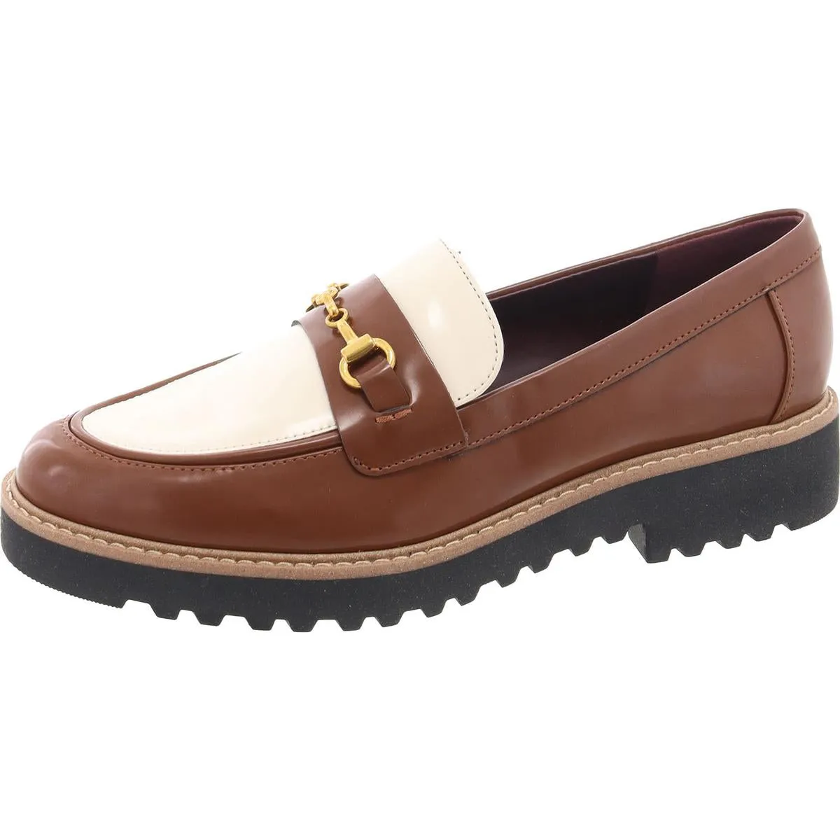 Colette Womens Embellished Faux Leather Loafers