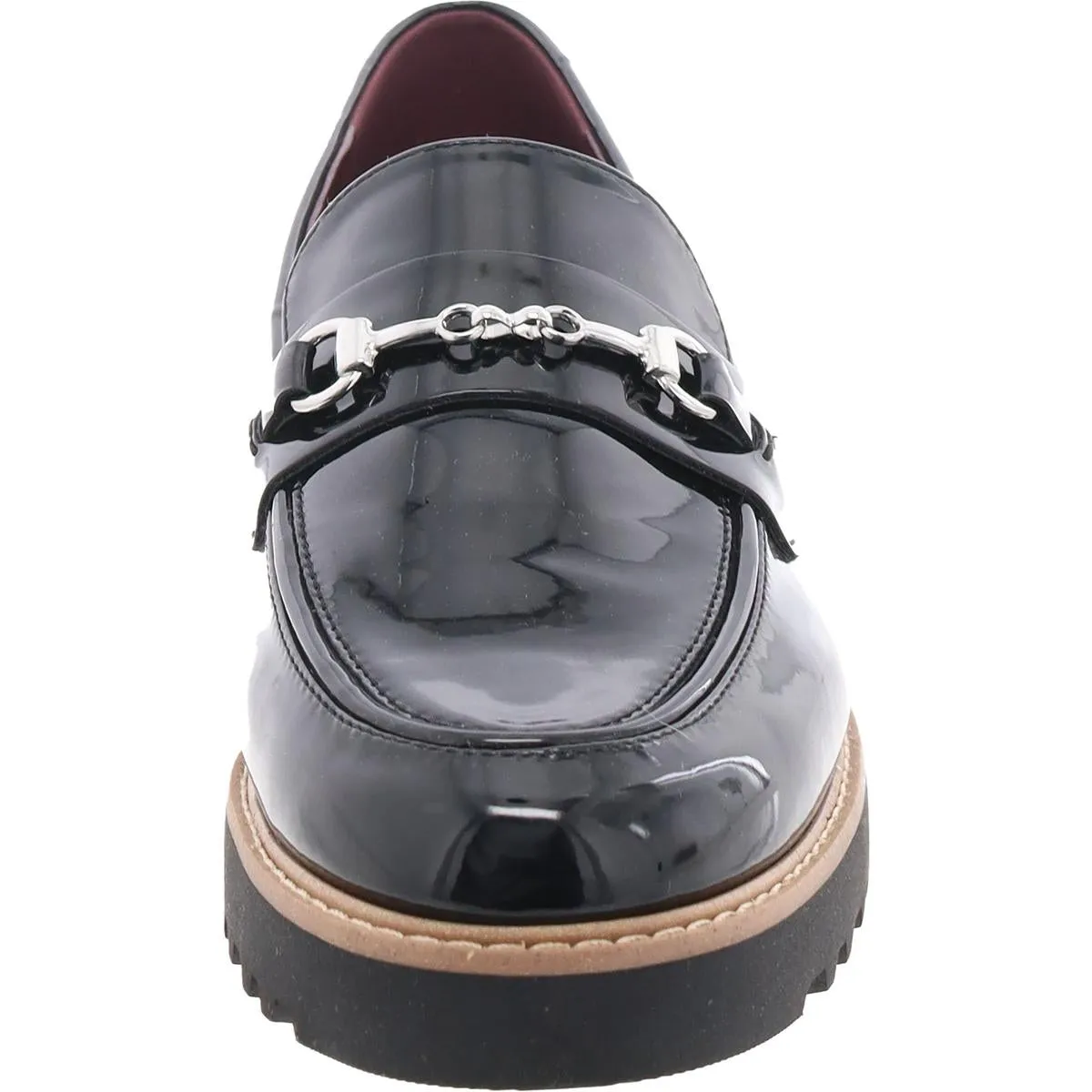 Colette Womens Embellished Faux Leather Loafers