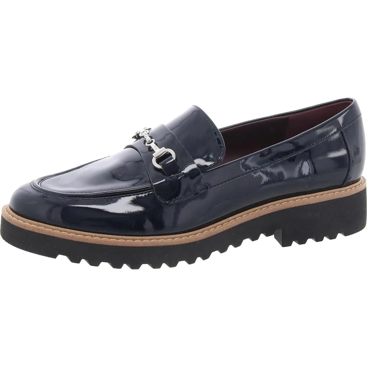 Colette Womens Embellished Faux Leather Loafers