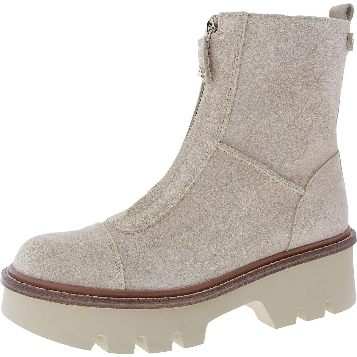 Cooper Womens Suede Chunky Ankle Boots