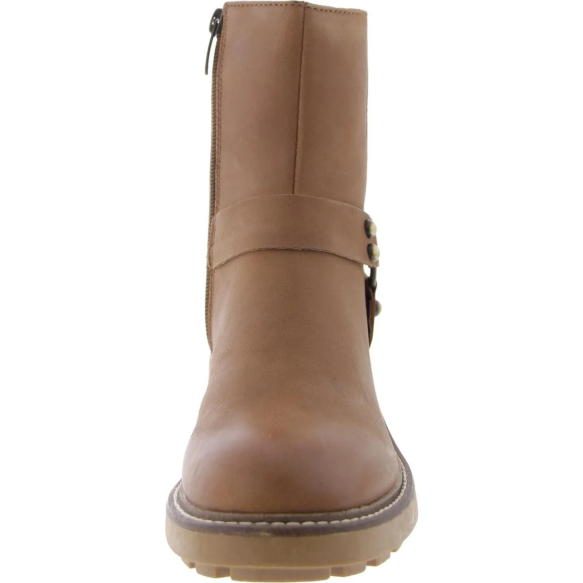 Cordelia Womens Leather Block Heel Ankle Boots