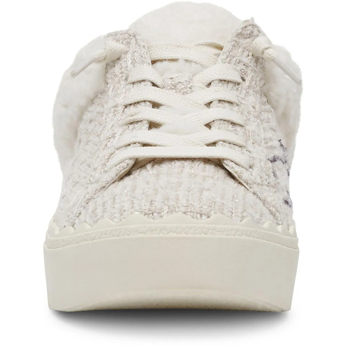 COURAGE Womens Faux Fur Lined Faux Fur Slip-On Sneakers