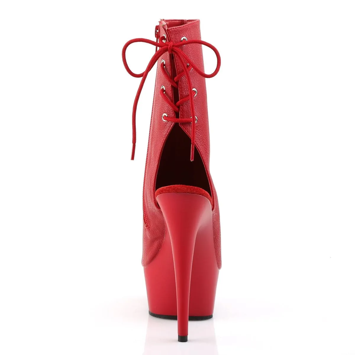 DELIGHT-1018 Red Faux Leather/Red