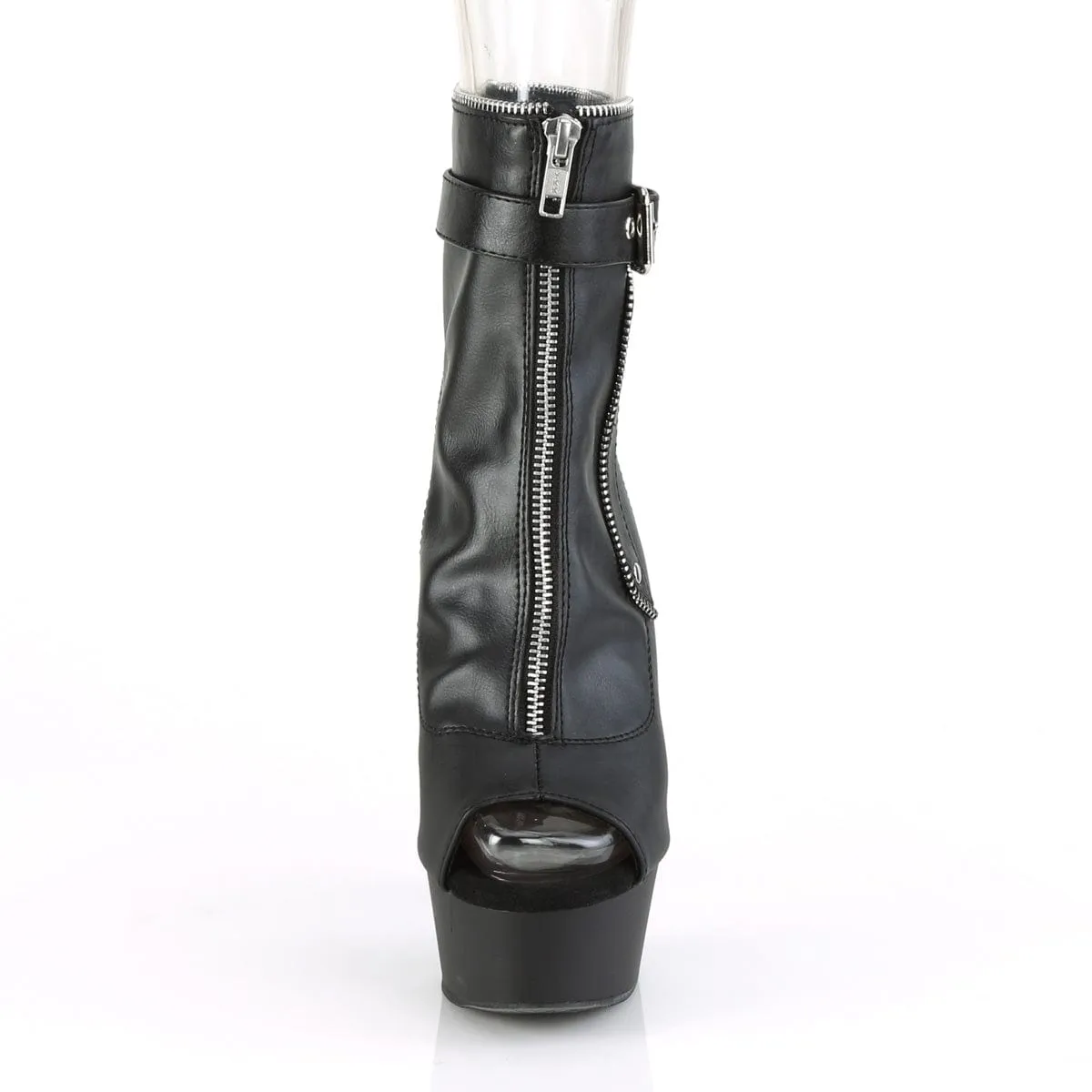 DELIGHT-1035 Black Faux Leather/Black Matte