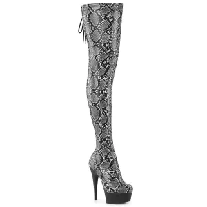 DELIGHT-3008SP-Boot Grey-Black Snake Print/Black Matte