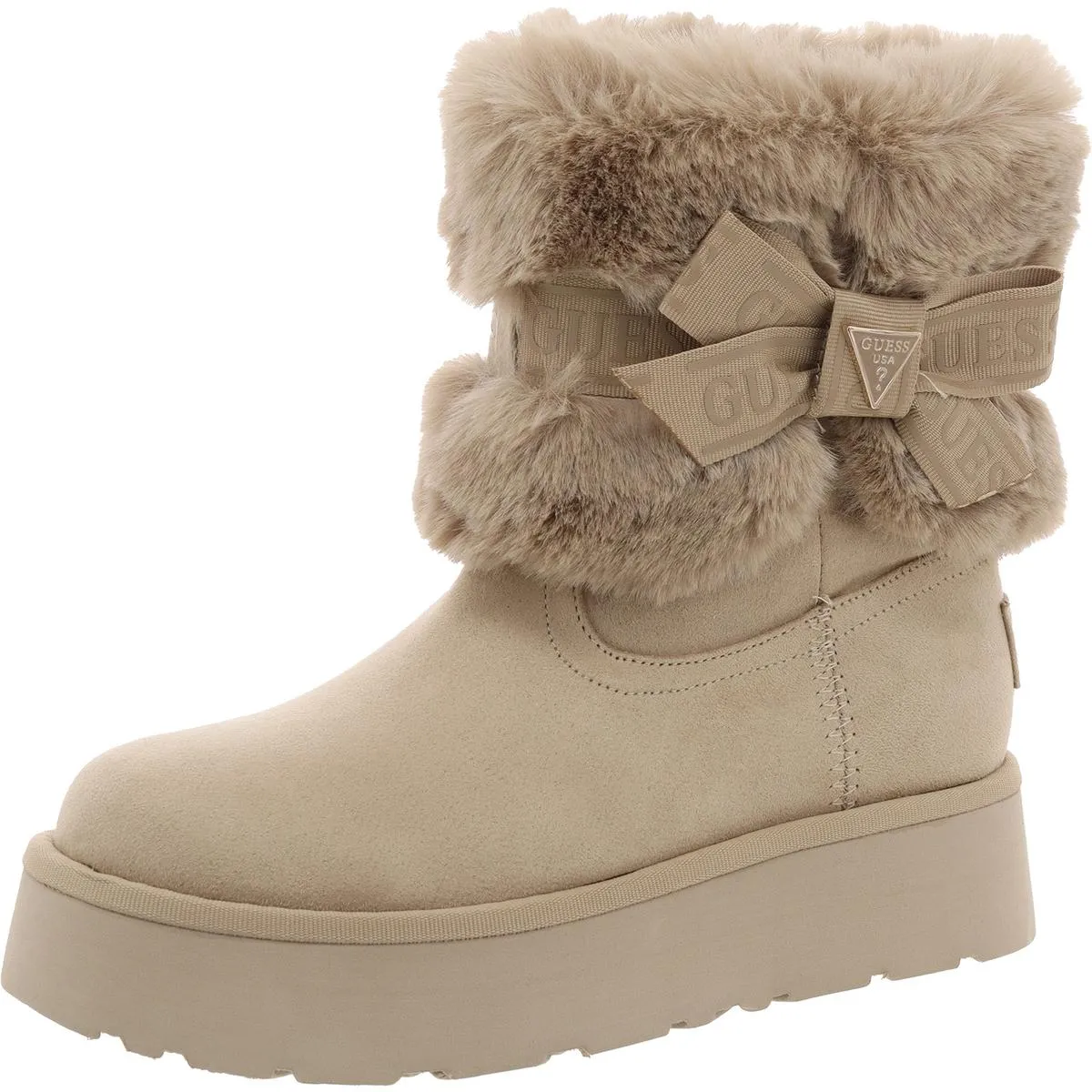 DENLA Womens Faux Fur Winter & Snow Boots