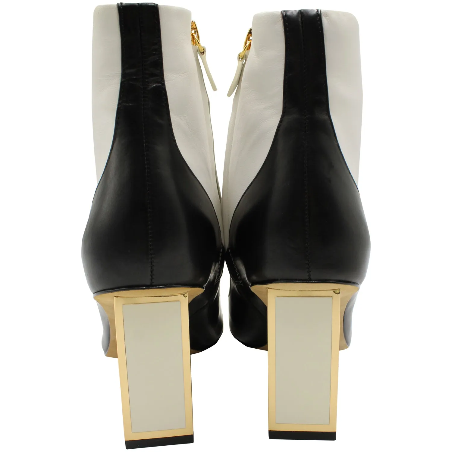 Diane Von Furstenberg Cainta Ankle Boots in White Leather