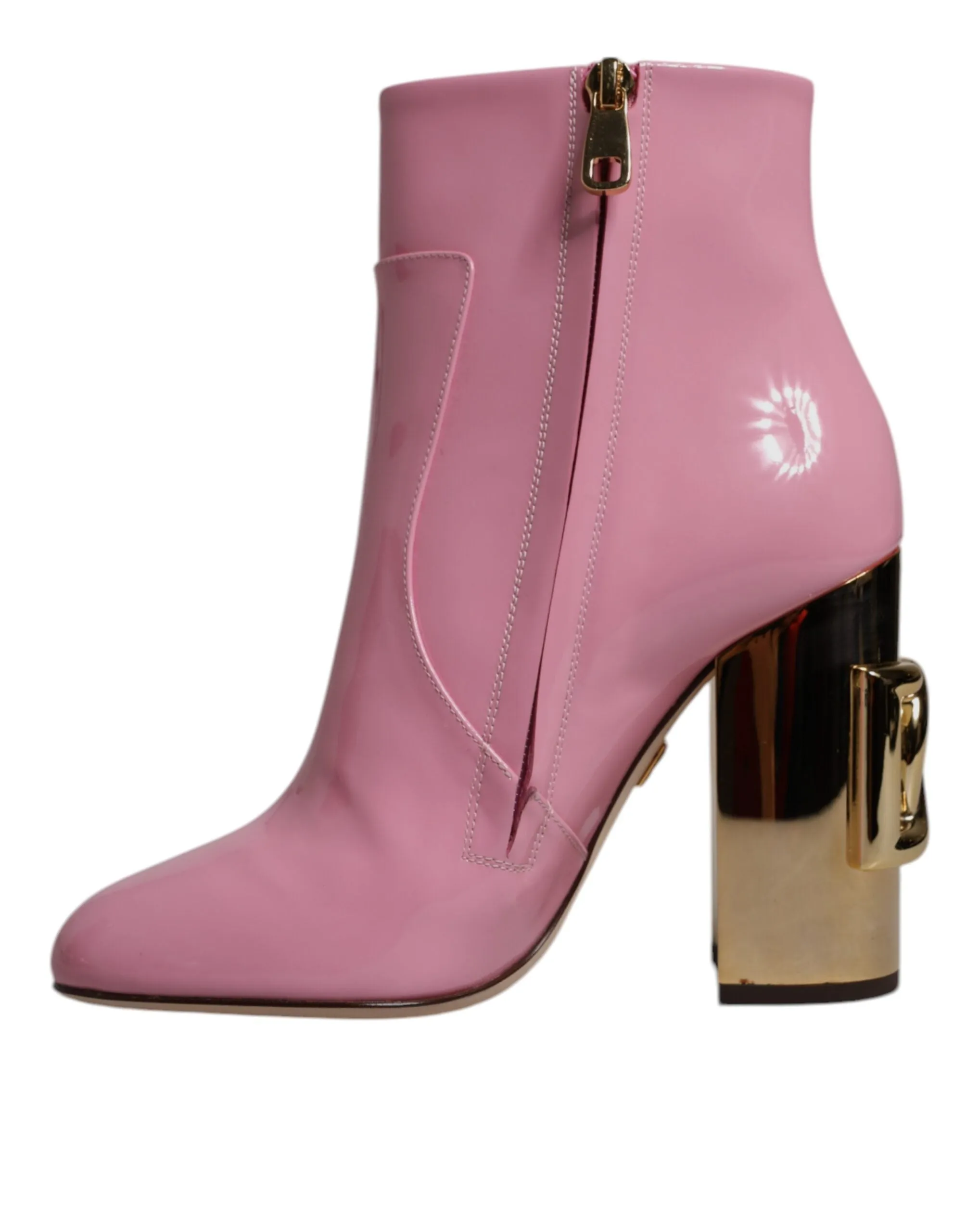 Dolce & Gabbana Patent Leather Heel Mid Calf Boots Women's Shoes (Pre-Owned)