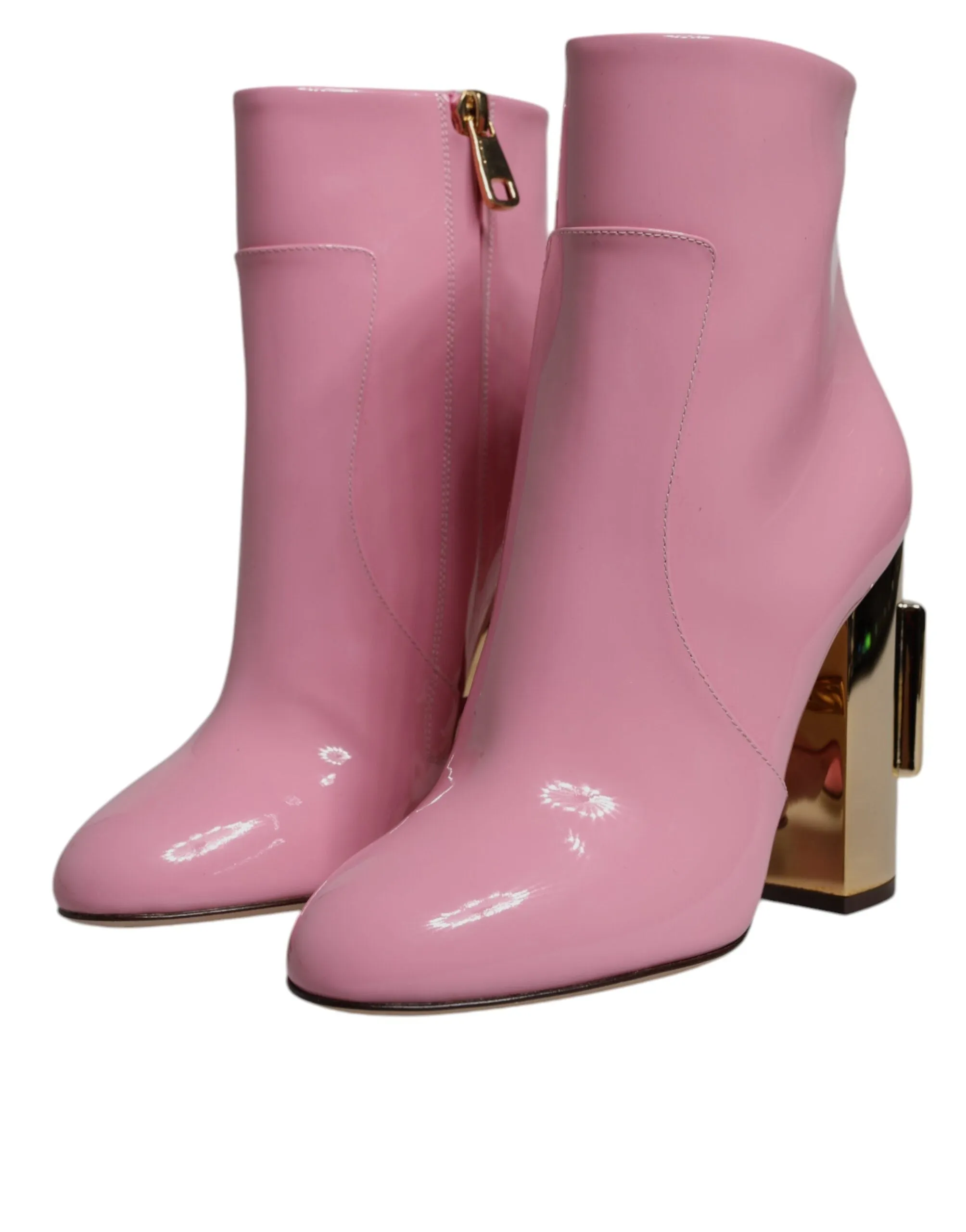 Dolce & Gabbana Patent Leather Heel Mid Calf Boots Women's Shoes (Pre-Owned)