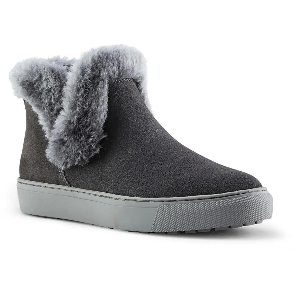 Duffy Womens Faux Leather Faux Fur Trim Ankle Boots