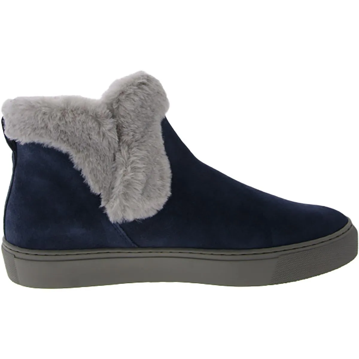 Duffy Womens Faux Leather Faux Fur Trim Ankle Boots