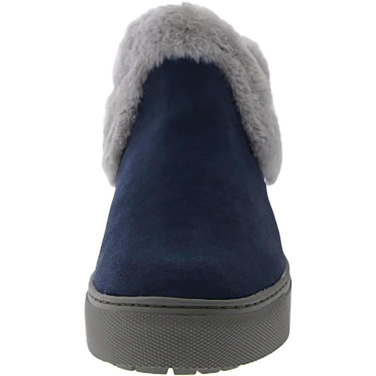 Duffy Womens Faux Leather Faux Fur Trim Ankle Boots