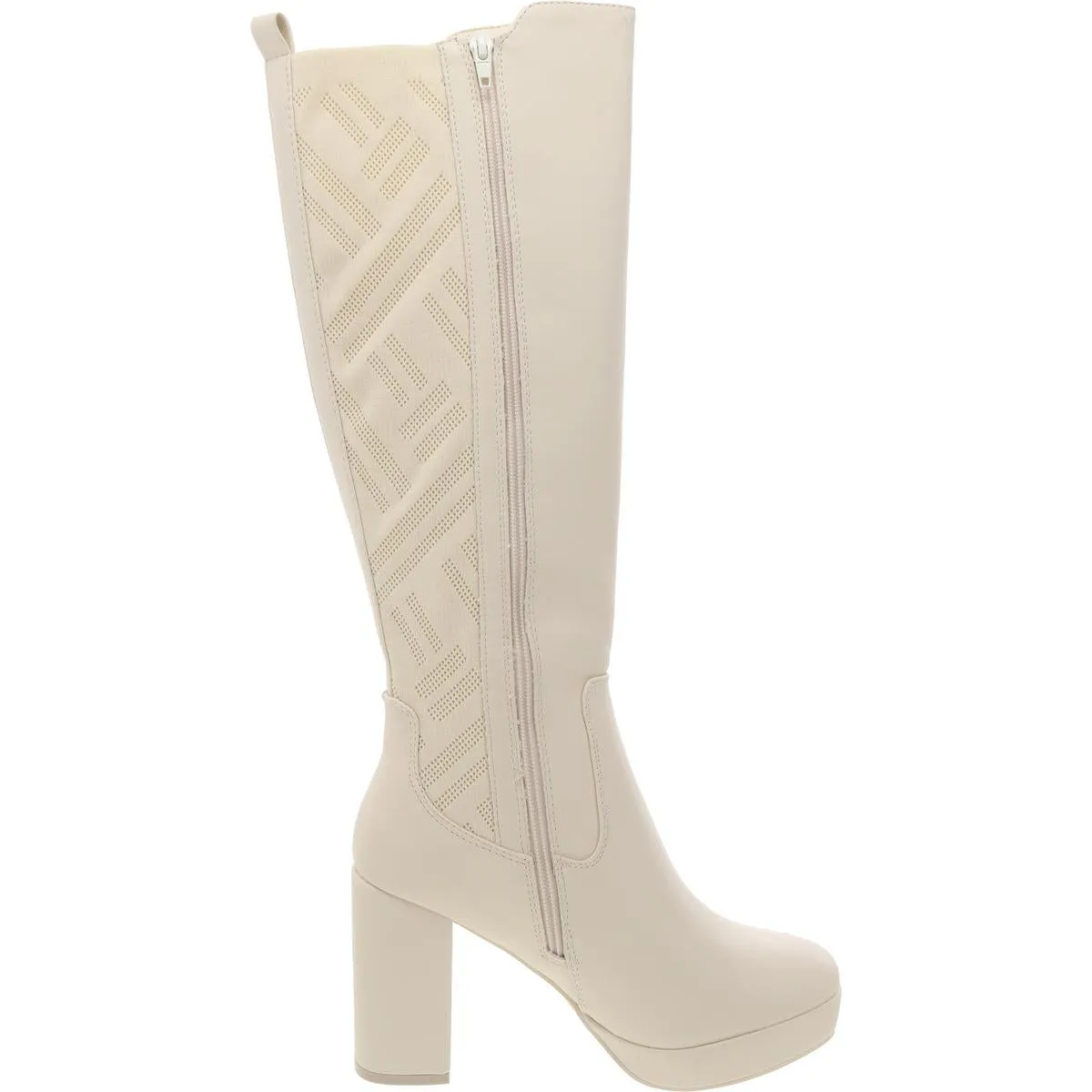 Elisenda Womens Zipper Faux Leather Knee-High Boots