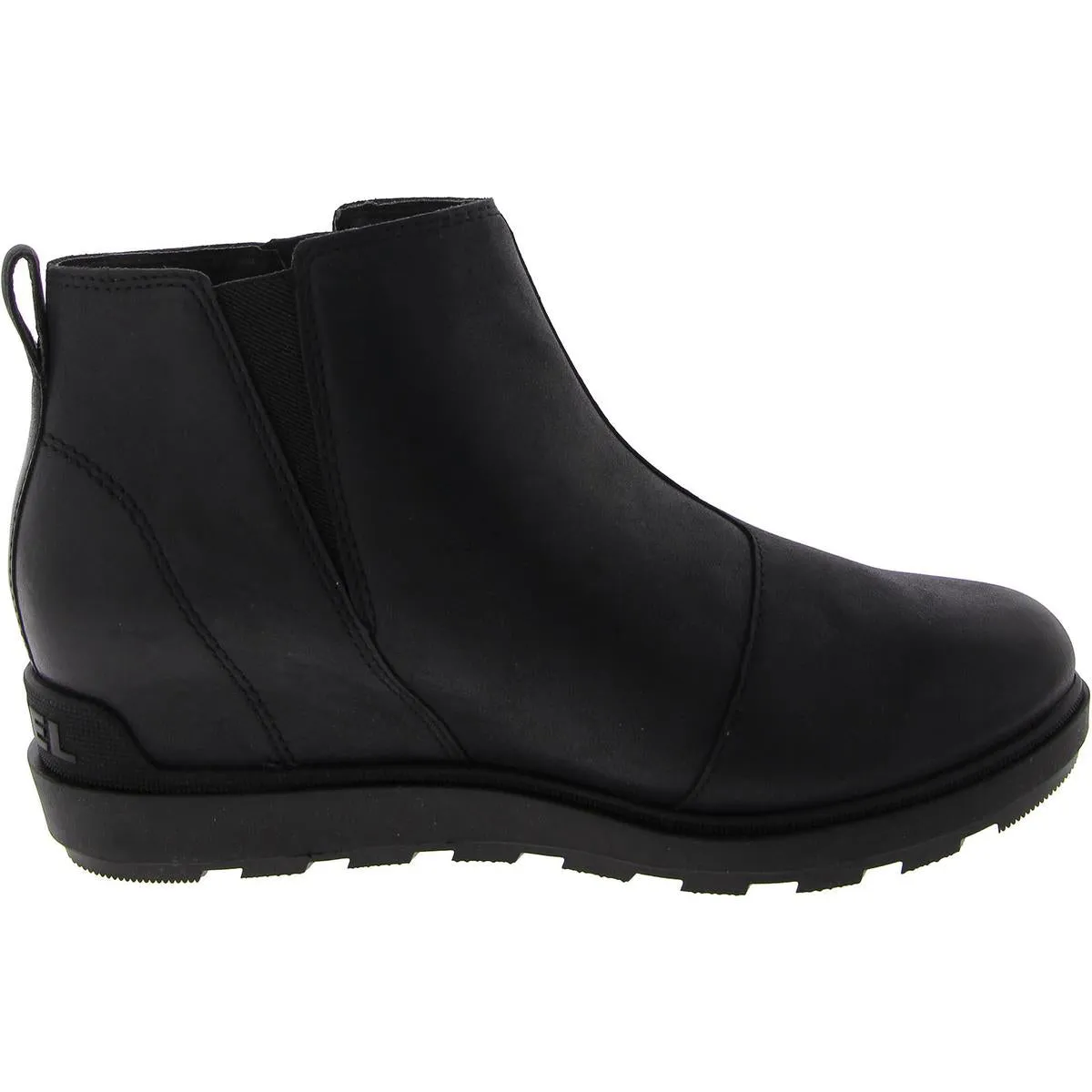 Evie ll Zip Womens Leather Ankle Wedge Boots