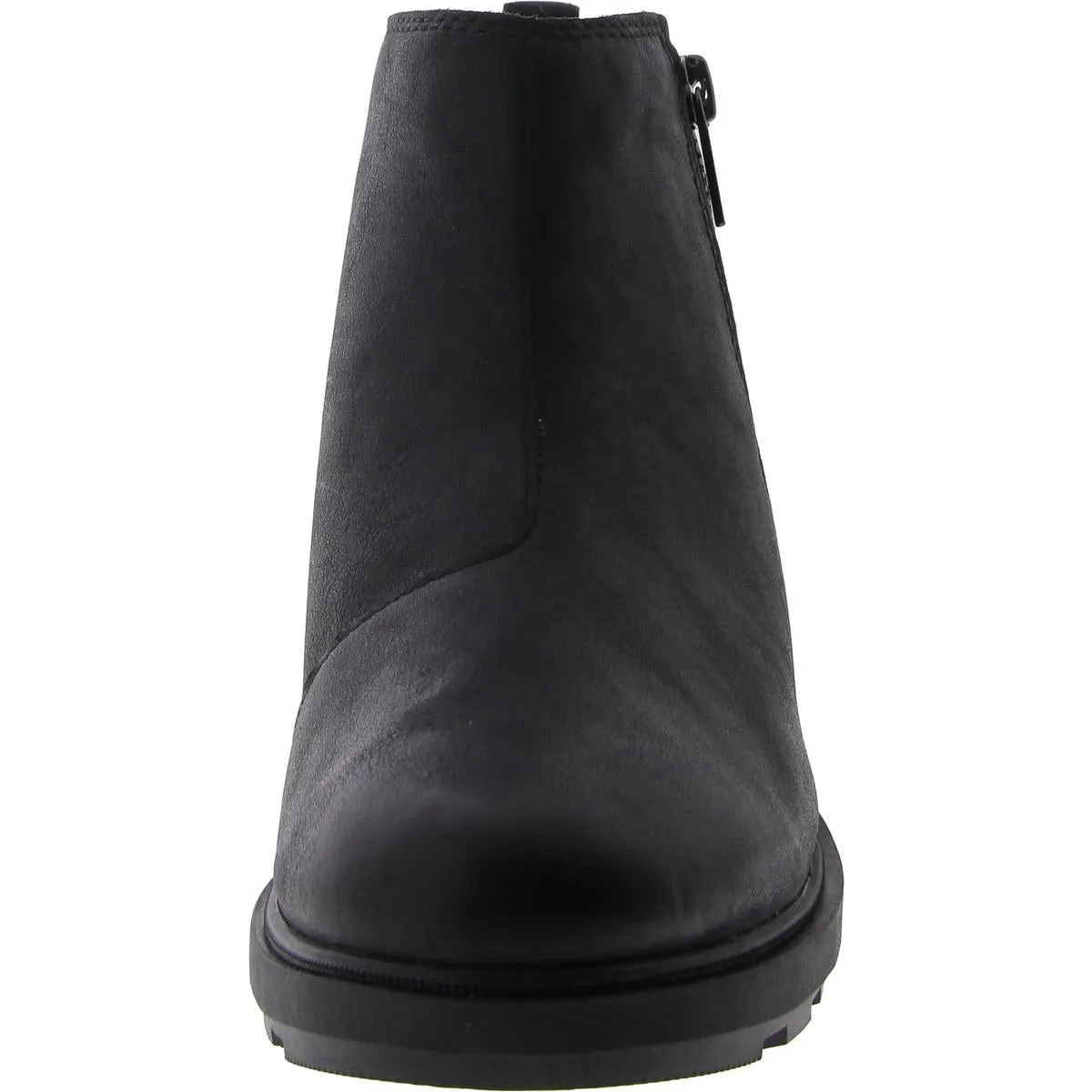 Evie ll Zip Womens Leather Ankle Wedge Boots
