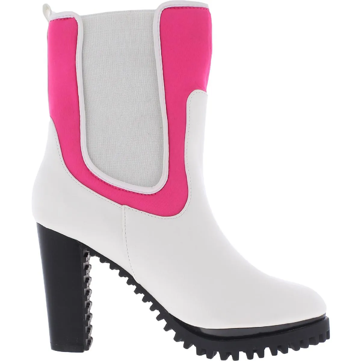 Fargo Womens Faux Leather Slip On Mid-Calf Boots