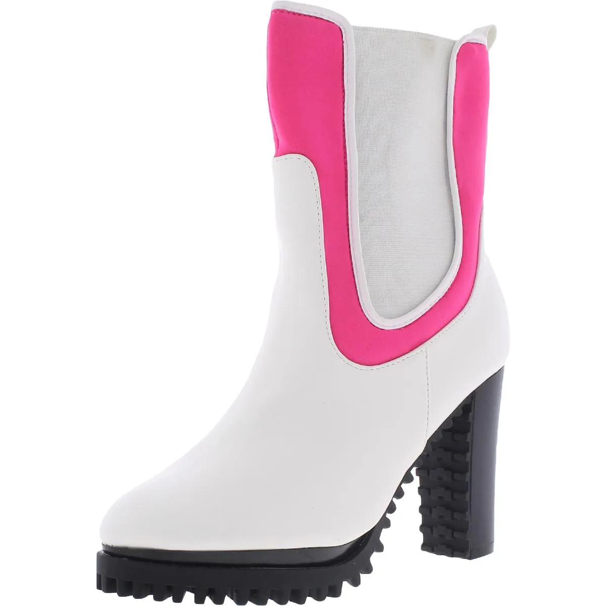 Fargo Womens Faux Leather Slip On Mid-Calf Boots