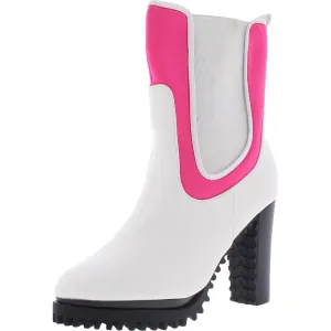 Fargo Womens Faux Leather Slip On Mid-Calf Boots