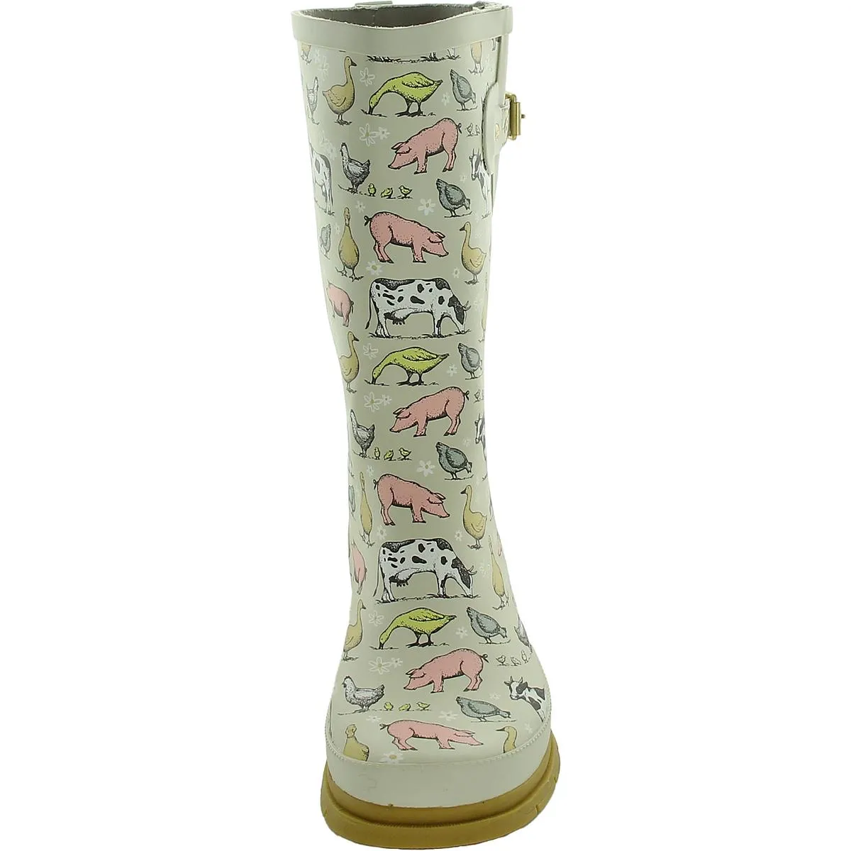 FARM HOUSE Womens Pull On Animal Print Rain Boots