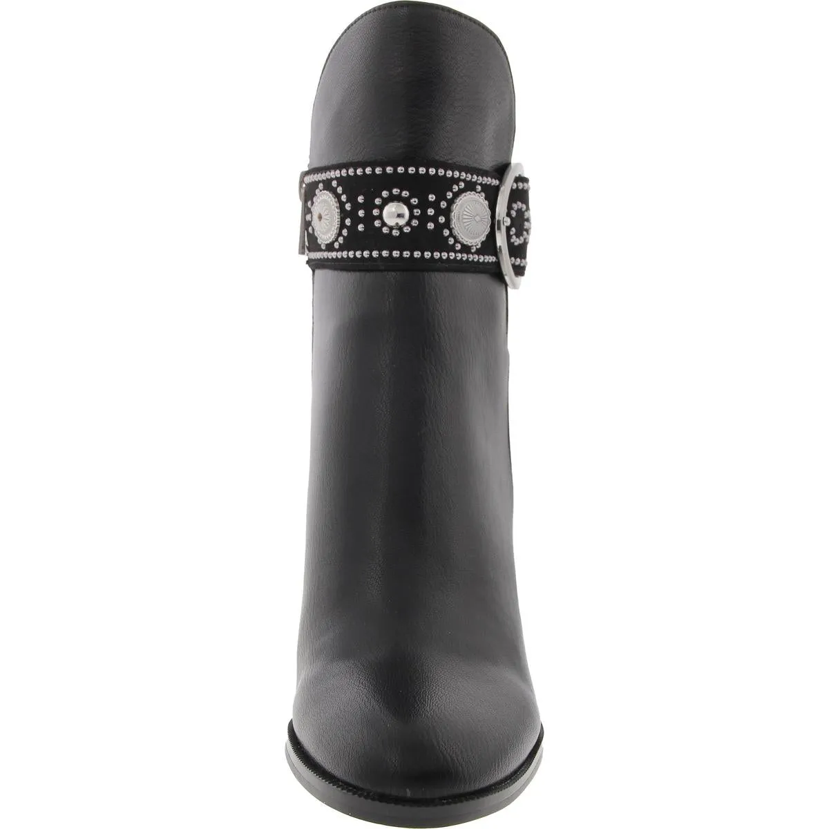 Finova Womens Embellished Faux Leather Mid-Calf Boots