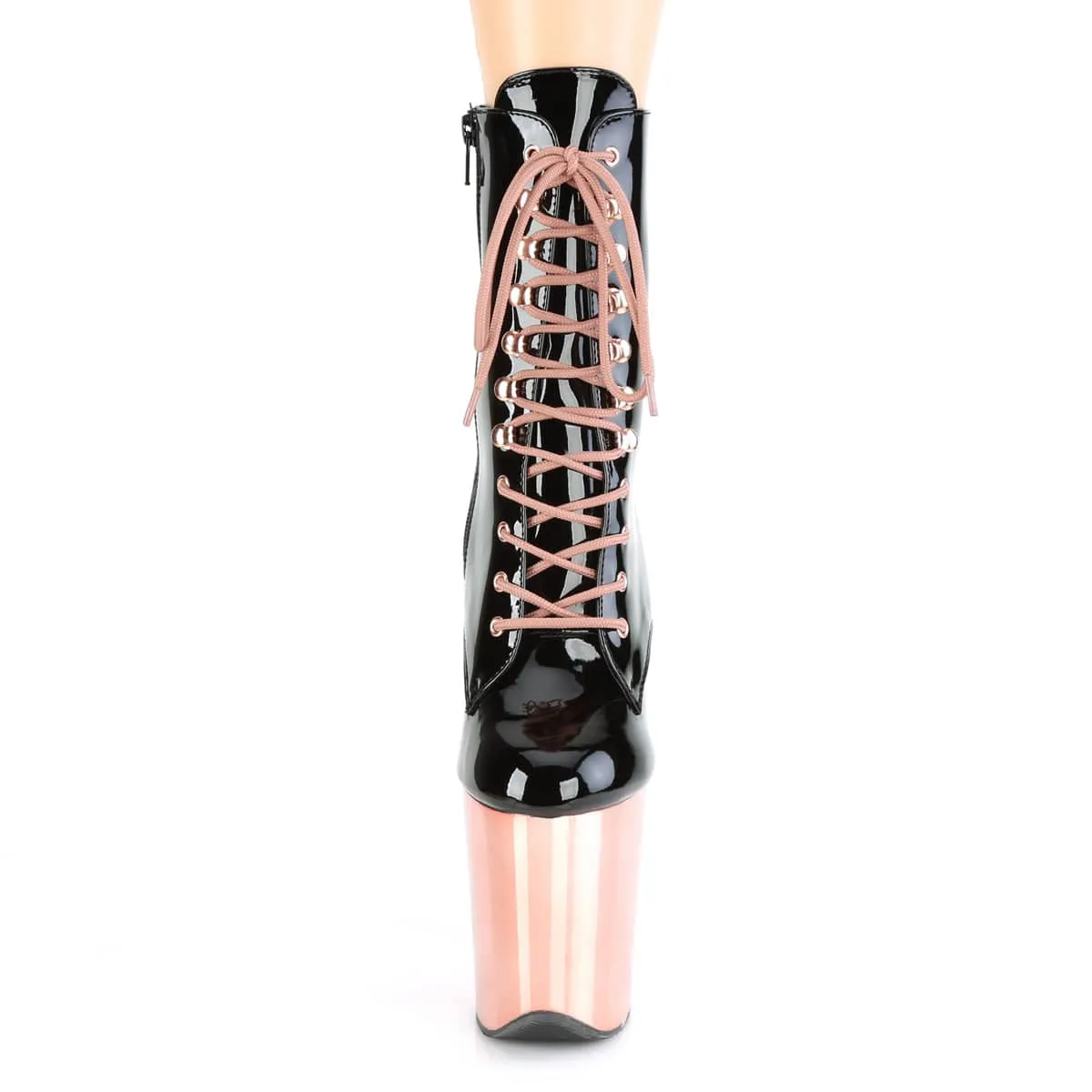FLAMINGO-1020 Black Patent/Rose Gold Chrome