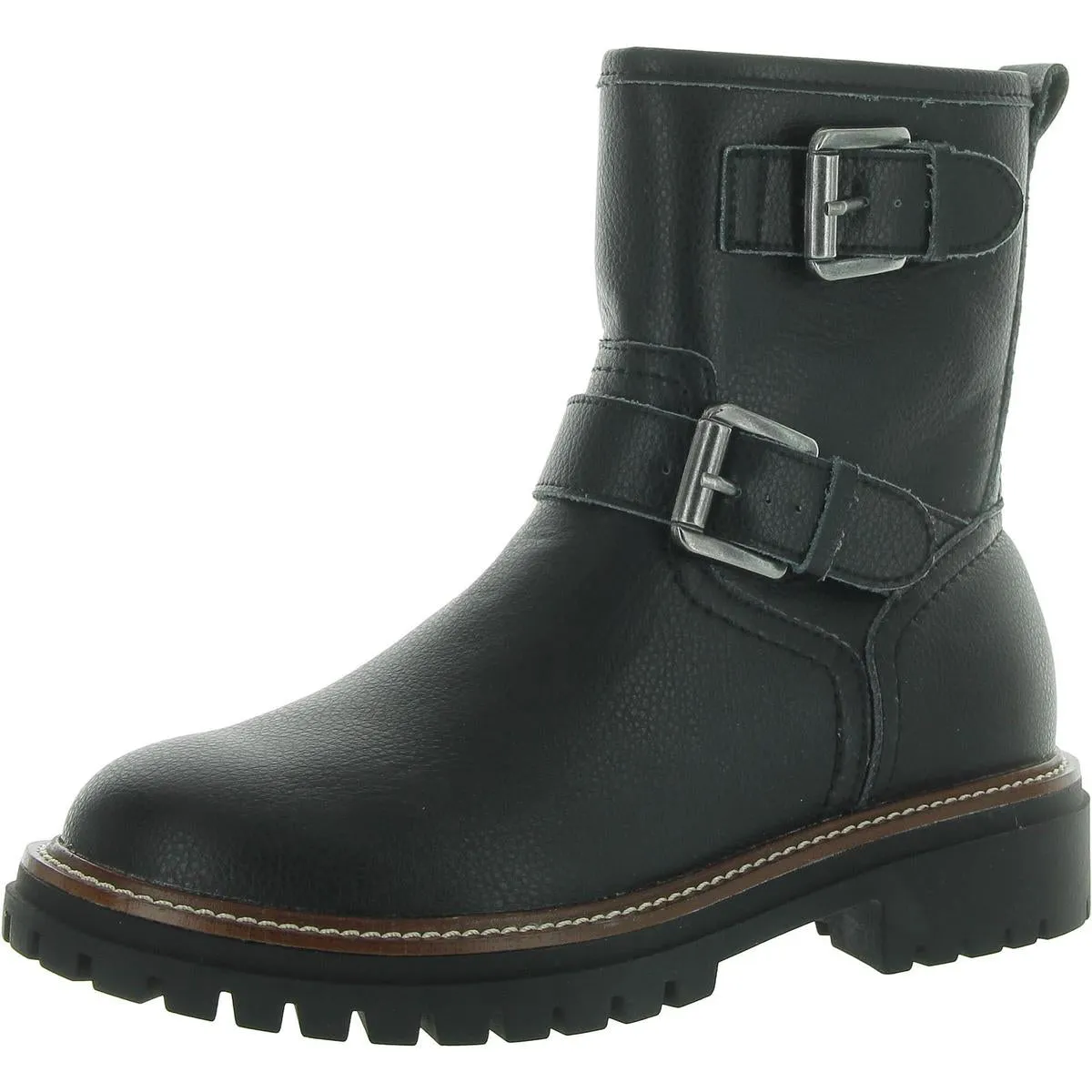Florence-L Womens Water-Resistant Lug-Sole Motorcycle Boots