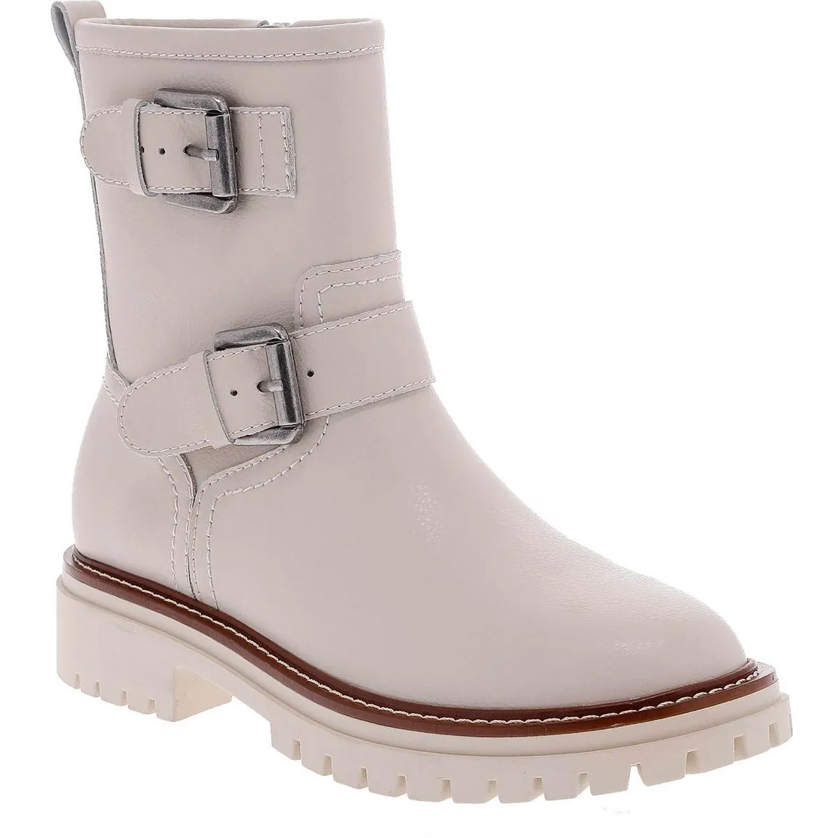 Florence-L Womens Water-Resistant Lug-Sole Motorcycle Boots