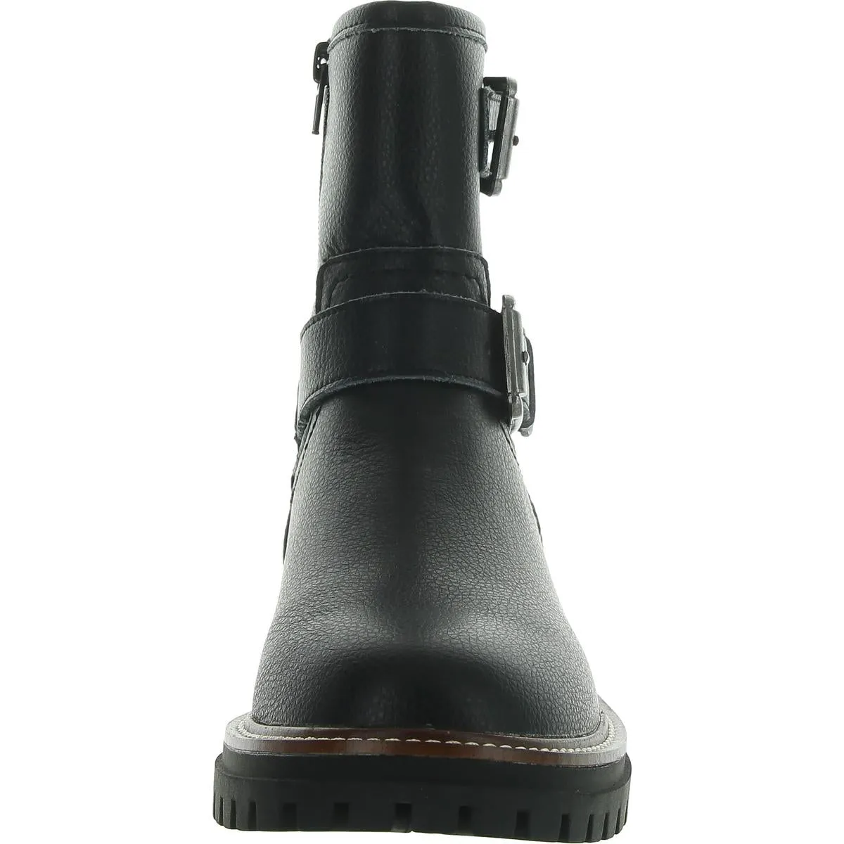 Florence-L Womens Water-Resistant Lug-Sole Motorcycle Boots