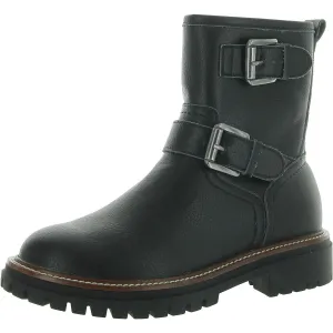 Florence-L Womens Water-Resistant Lug-Sole Motorcycle Boots