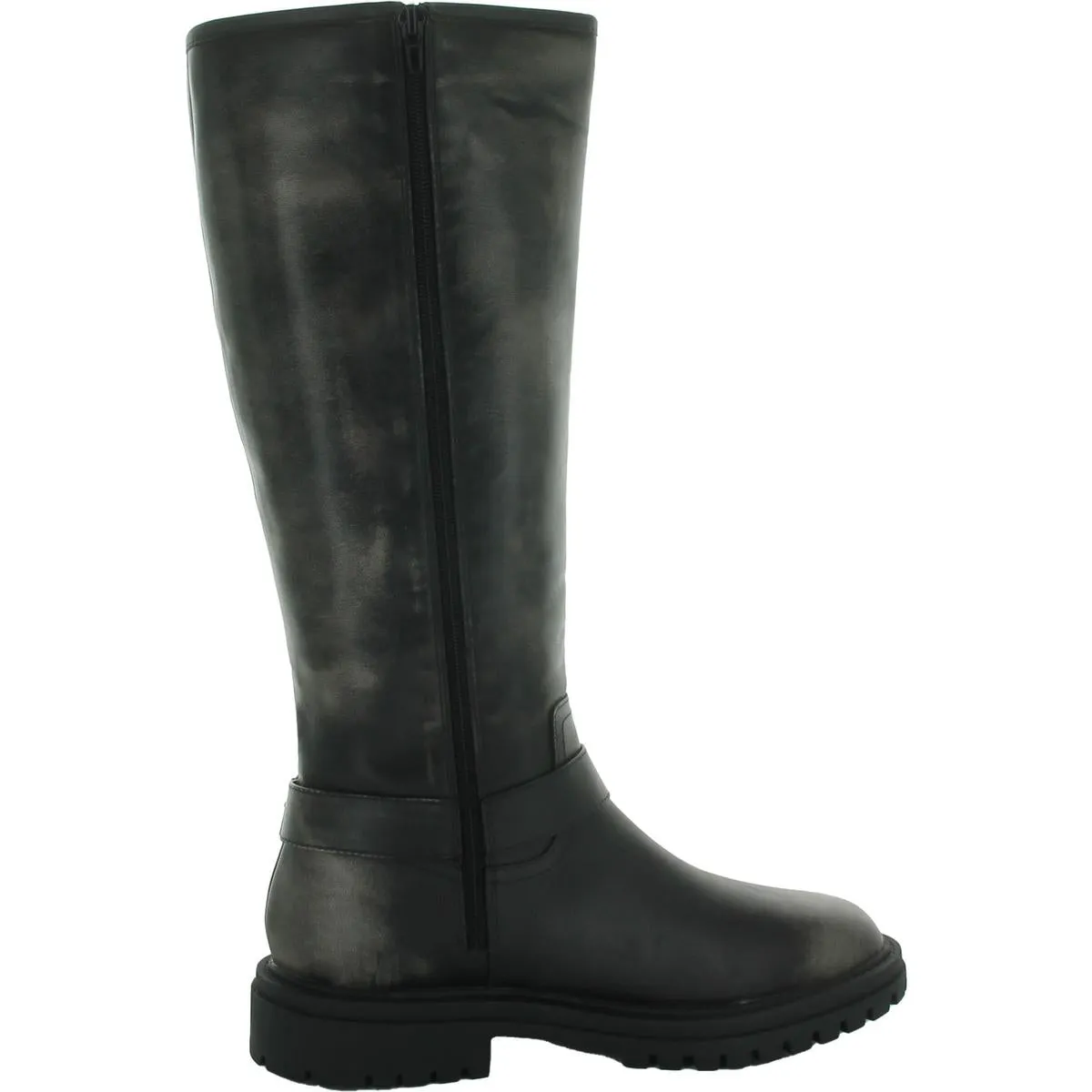 Franco Womens Faux Leather Knee-High Motorcycle Boots