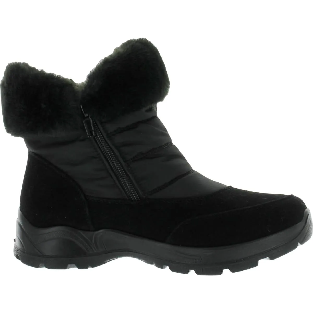 Frosty Womens Faux Leather/Fur Side Zipper Waterproof & Weather Resistant