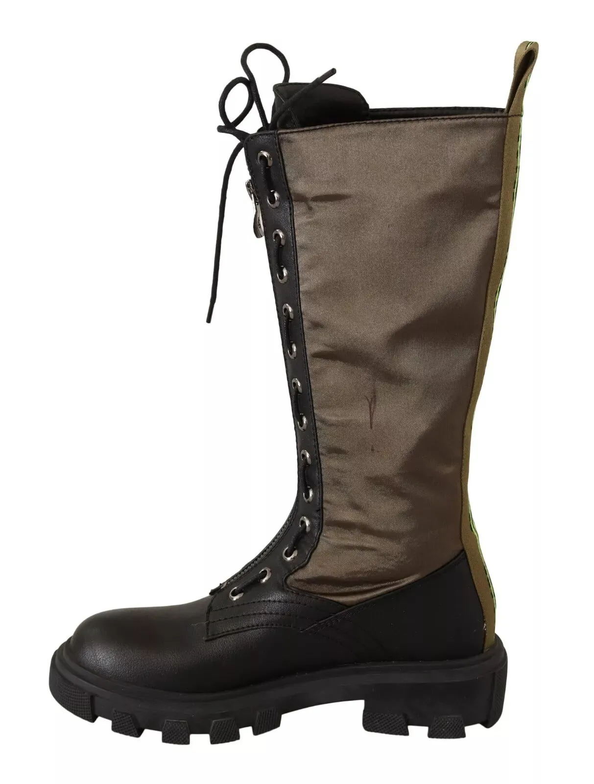 Gaelle  High Combat Boots Lace Up Military Women's Shoes (Pre-Owned)