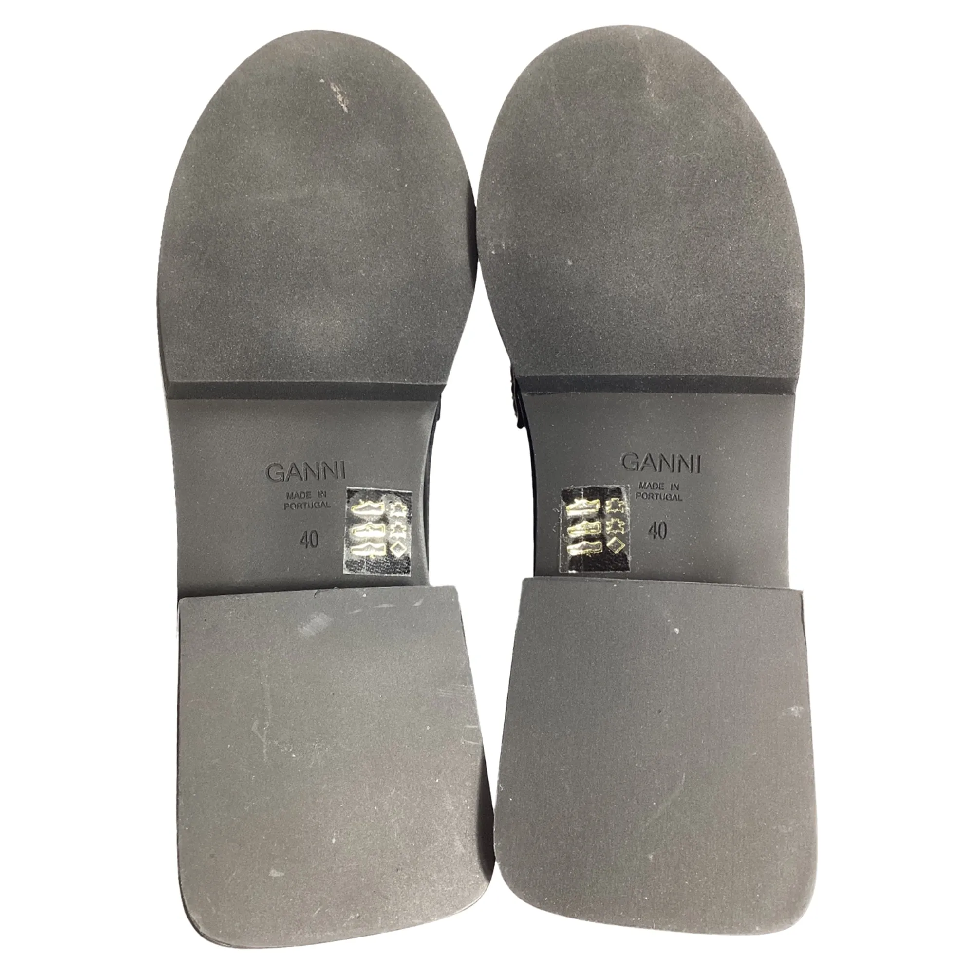 Ganni Crystal-Embellished Loafers in Black Leather