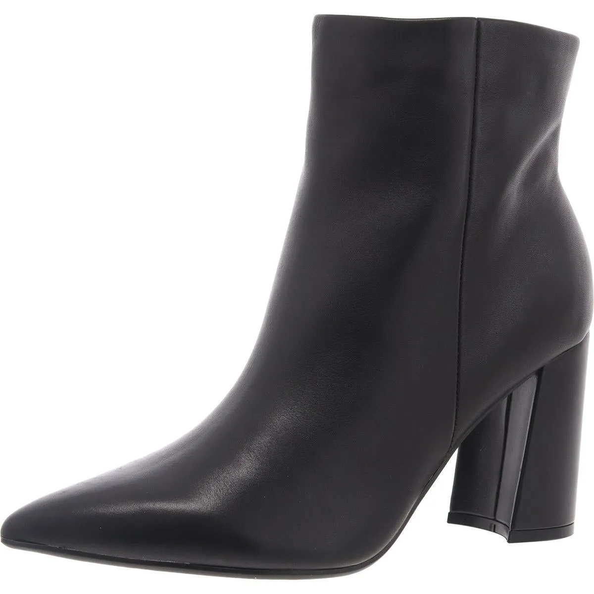 Gaylen Womens Block Heel Leather Ankle Boots