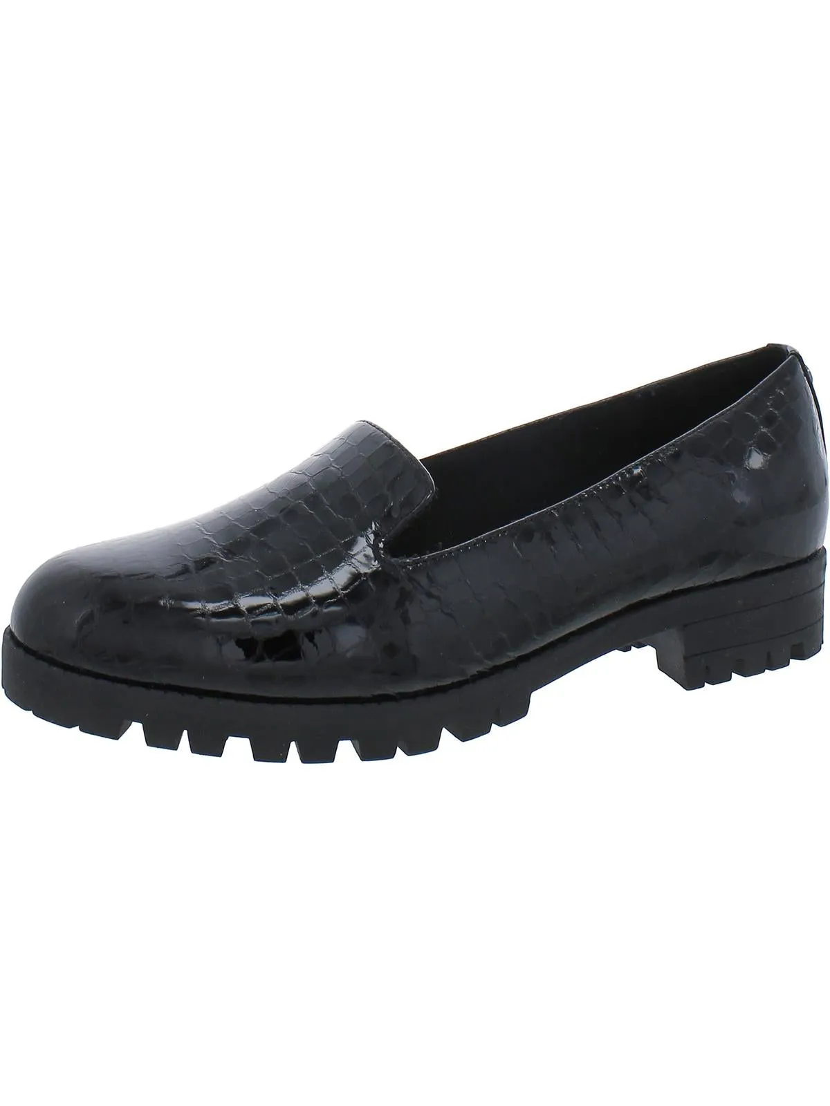 Geneva Womens Leather Slip On Loafers
